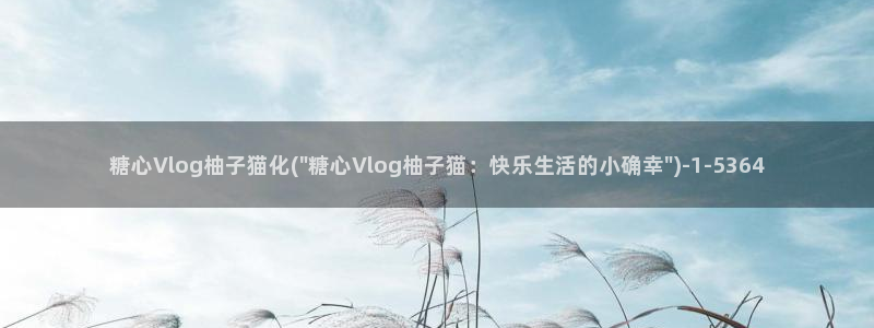 糖心vlog婚前：糖心Vlog柚子猫化(